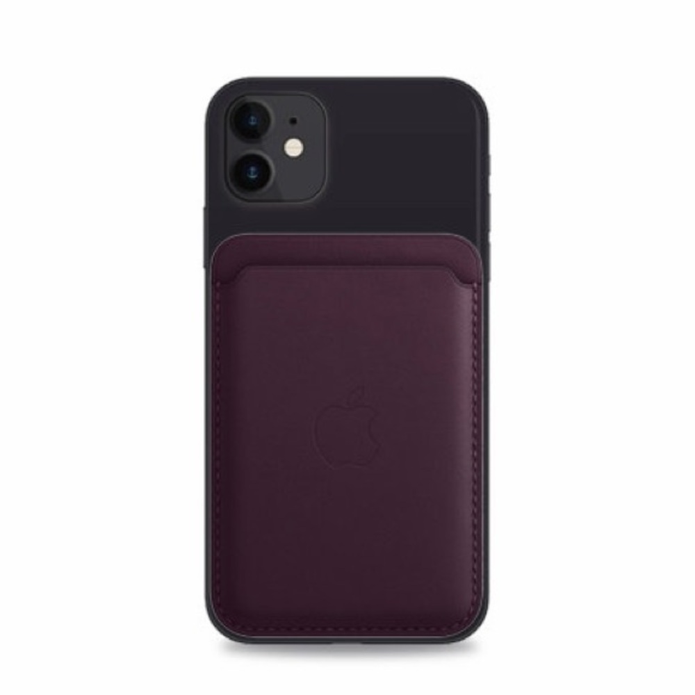 Apple iPhone MagSafe Leather Wallet - Dark Cherry